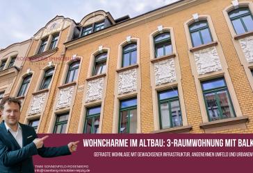 Attraktive 3-Raumwohnung mit Balkon und Stellplatz in attraktiver Lage in Leipzig-Altwest / Lindenau