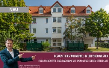 Stilvoll modernisiert & bezugsfrei:Singlewohnung mit Balkon & Stellplatzin Böhlitz-Ehrenberg – Bild 1 von 12
