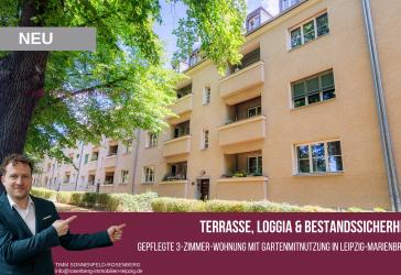 Zwischen Grünblick & Stadtleben:Vermietete 3-Zimmer-Wohnung mit Terrasse & Loggia
