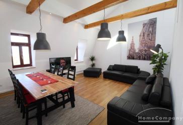 19249 HomeCompany Dresden Möbliert/ Furnished Traumhafte 4-Zimmer Maisonett-Wohnung mit Blick zur Elbe max. 4 Personen