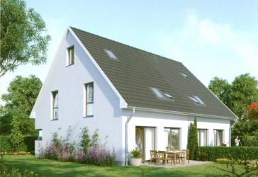 Schlüsselfertige Neubau-DHH mitten im Grünen! Wärmepumpe, FB-Hzg., Terrasse, 2 Außen-Stpl.,