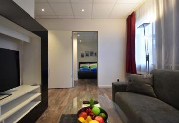 2-Zimmer-Lounge-Apartment, komplett ausgestattet, zentral in Niederrad