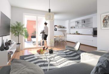 'Friedrichspark': Großer Wohnbereich, sonniger SW-Balkon, Tageslichtbad, offene Wohnküche, KfW 55!