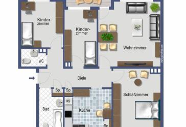 91 qm große 4-Zimmer-Wohnung für Kapitalanleger - provisionsfrei