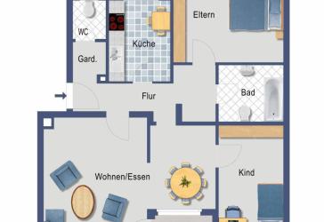 Helle 3 Zimmer-Wohnung in Wiesbaden-Bierstadt!