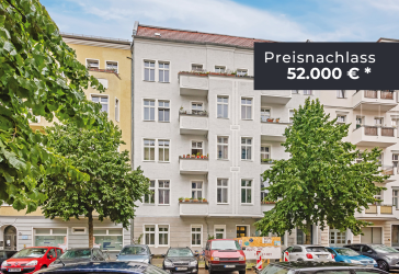 Preisnachlass sichern auf vermietete 4-Zimmerwohnung mit Terrasse & Wannenbad nahe Boxhagener Kiez