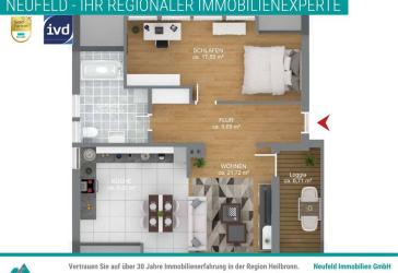 Wunderschöne 2-Zimmer Wohnung mit Loggia im Zentrum Neckarsulms zu verkaufen!