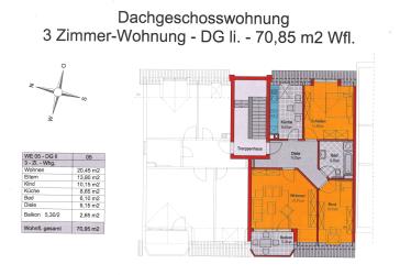 3 Zi.- Wohnung im Dachgeschoss vermieten
