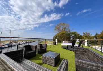 LUXUS Hausboot - 3 Etagen - 100m² Wohnen + 120 m² SONNENTERRASSE - Kamin, Kino, komplett individuell