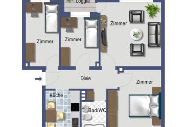 * Rentable Kapitalanlage !! * Familiengerechte, vermietete 4,5-Raum Wohnung im Top Sanierten Haus !