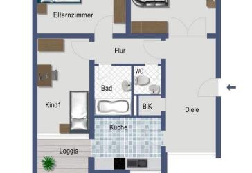 Bonn-Endenich. Kapitalanlage 5. OG. mit 3 ZKB mit Balkon - Provisionsfrei!