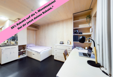 DIE ZIMMEREI | 25% auf die 1. Miete: Nachhaltiges Apartment ideal für Praktikant:innen | Bigger Bude