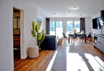KFW70 Standard, Vermietung an Feriengäste gestattet, 2 Schlafzimmer, vollständige Design-Möblierung