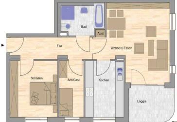 Schöne neuwertige 2,5 Raum-Wohnung mit Loggia, Bezug ab 01.08.2026