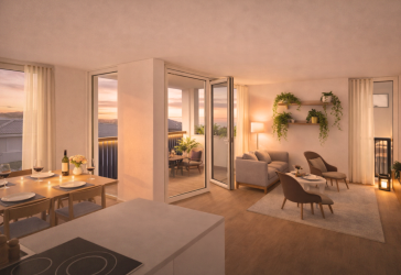 Neubau-Maisonettewohnung auf zwei Etagen mit Hausgefühl und wunderschönem Ausblick von der Südloggia