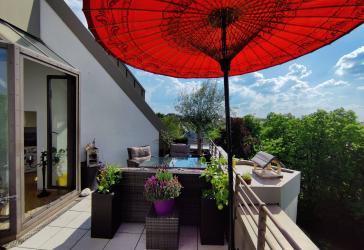 Limited Sublet: fully furnished roof terrace appartment/ Over the roofs of Munich