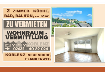 2 Zimmer, Küche Bad mit Wanne, Balkon, 1.OG