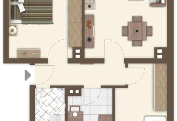 Helle 3-Zimmer-Wohnung in Kriebethal