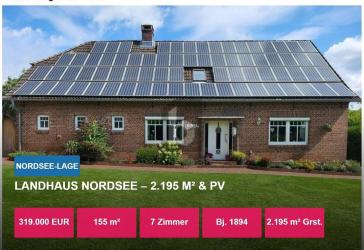 LANDHAUS NORDSEE 2.195 M² & PV