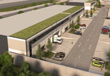 Say hello to: Neubau-Hochwertige Hallen-, Büro- und Serviceflächen kleinteilig zu vermieten