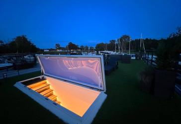 LUXUS Hausboot - 3 Etagen - 100m² Wohnen + 120 m² SONNENTERRASSE - Kamin, Kino, komplett individuell