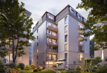 DG-Maisonettewohnung mit eigenem Dachgarten - Neubauprojekt mit Blick über Leipzig, KfW 40
