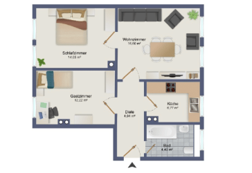 3-Zimmerwohnung renoviert mit Einbauküche