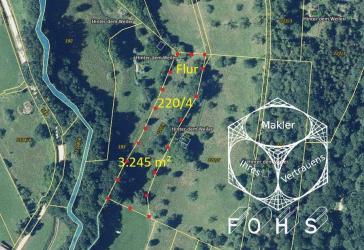 Flur 220/4 =3.245 m² landwirtschaftl. Grundstück(Grünland mit Obstbäumen) in 73337 Bad Überkingen'Hinter dem Weiler'...