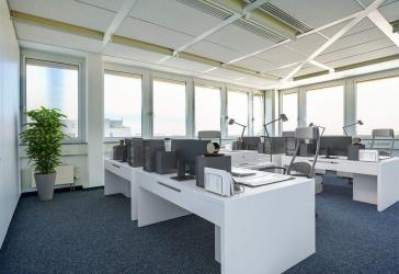 attraktiv aufgeteilte Büroflächen mit Ausblick mit exklusiver Teeküche und 24/7- Zugang