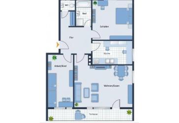 Schöne 3 Zimmer-Gartenwohnung in Großgründlach