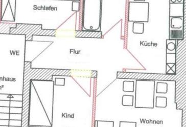 tolle 3 Raum Wohnung mit Balkon im Erdgeschoss
