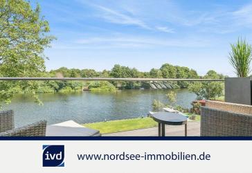 WOW... Traumwohnung in Norden n. Norddeich mit Wasserblick - Neubau A+ mit Steg