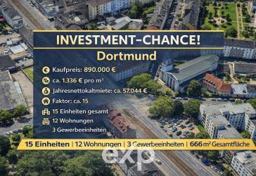 Kapitalanlage Dortmund - 12 Wohnungen + 3 Gewerbe