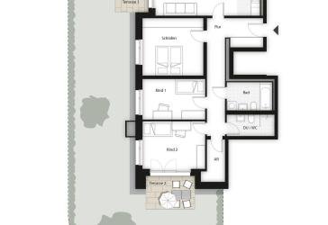 Kurzfristig bezugsfertig | Großzügige 4-Zimmer-Wohnung mit zwei Terrassen und eigenem Garten