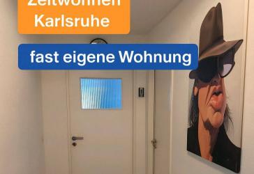 Zeitwohnen Karlsruhe: möbliertes WG-Zimmer, fast eigene Wohnung