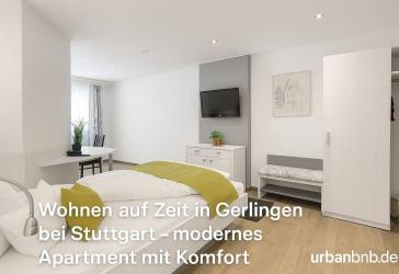 Zeitwohnen in Gerlingen: Modernes Apartment nahe Bosch, Trumpf & Thales - voll ausgestattet