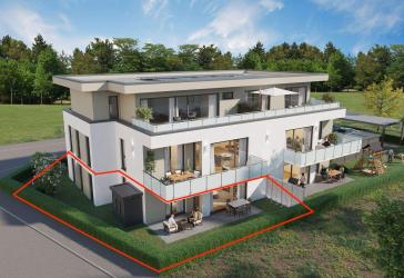 Neubau Erdgeschosswohnung mit Garten & 18 m² Terrasse - gehobene Ausstattung - Schlüsselfertig - monatl. Finanzierungsrate - Provisionsfrei!