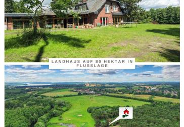 Landhaus auf 80 Hektar in Flusslage
