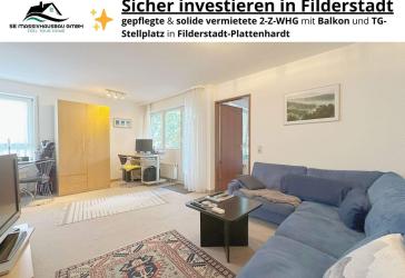 Sicher investieren in Filderstadt - vermietete 2-Zimmer-Wohnung mit Balkon und TG-Stellplatz