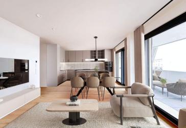 4- Zimmer Wohnung im 1. Obergeschoss mit Blick in den projekteigenen Park.