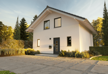 Haus mit 1m Dachüberstand, massiv gebaut inkl. Grundstück