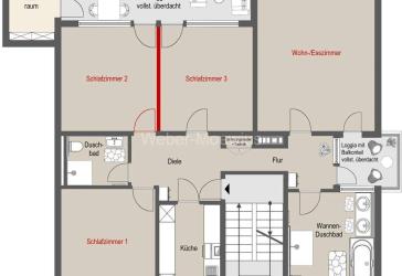 120 m²-ETW in gefragter Ruhiglage / Teilung von 3 auf 4 Zimmer möglich / 2 Garagen