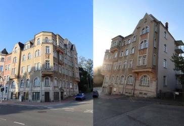 Objekt-Nr.: 7225 - Imposantes teilsaniertes Wohn- und Geschäftshaus mit Balkonen in Auerbach wartet auf Modernisierung
