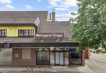 Im Alleinauftrag: Haus mit großer Wohnung (OG) und Gewerbefläche für Metzgerei (EG) in Sinzheim/Baden-Baden
