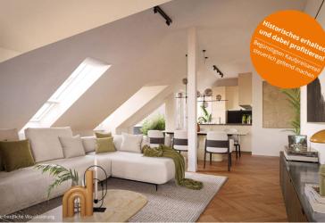 2 Zimmer-Dachgeschoss-Wohnung mit ca. 56m² und Terrasse