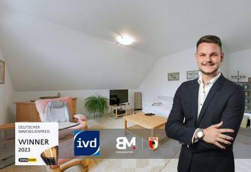 Charmante Dachgeschosswohnung mit Loggia, TG-Stellplatz & vielseitigem Dachstudio - Augsburg-Lechhausen