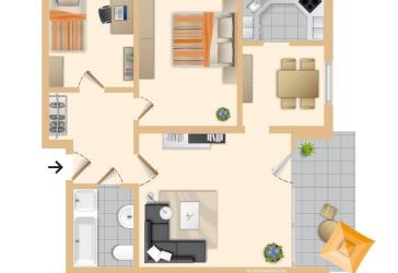 3 Zimmer-ETW, Loggia, Garage, mit Schwimmbad- und Saunaanteil