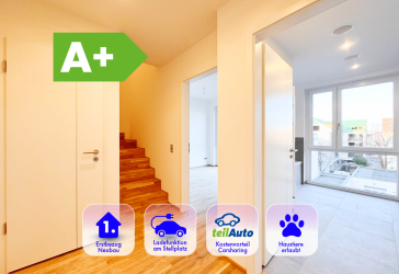 * Auf 2 Etagen * 4 Zimmer * Wohnung * A+ * NEUBAU * am Auenwald * Balkon * TG *