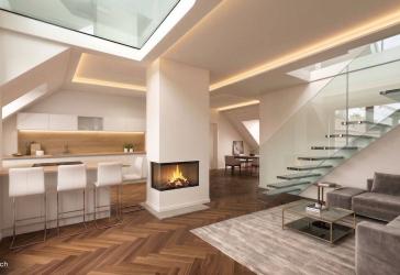 Traumhaftes Neubau Turm-Penthouse im Denkmal: Stilvolles Wohnen in der Bayerischen Metropole