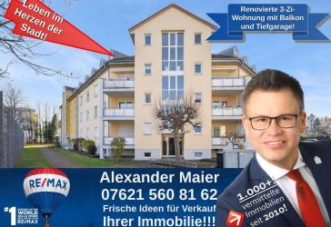 Ihre Chance zentral in Rheinfelden, zwei Balkone, TG-Stellplatz! TOP-Preis mit TIEFGARAGE!